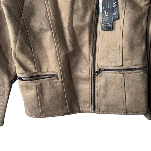 NWT VG World Collection Faux Suede Biker Jacket M - Picture 4 of 8